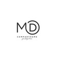 initial md letter logo with circle template vector image