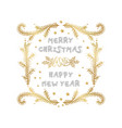 merry christmas and happy new year words on white vector image