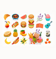 picnic foods and drinks hamper with popular vector image vector image