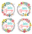 set isolated spring floral frames vector image