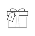 gift box line icon present or sale sign birthday vector image
