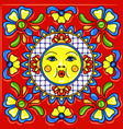 mexican talavera ceramic tile pattern vector image