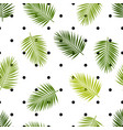 palm leaf silhouettes and polka dot seamless vector image vector image