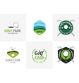 set of vintage color golf championship logos vector image
