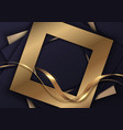 abstract elegant 3d golden squares frame paper vector image