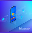 delivery service or mobile shipping app banner vector image vector image