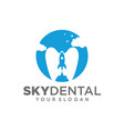 dental rocket logo design template vector image