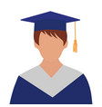female graduate student in gown and graduation cap vector image