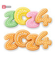 happy new year 2024 gingerbread cookie vector image vector image
