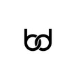 letters bd monogram logo design vector image