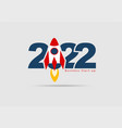 logo 2022 new year rocket launch start up vector image