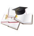 set of books and hats vector image vector image