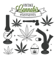 set of medical cannabis elements vector image vector image