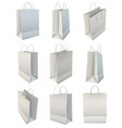 white blank paper shopping bag set vector image vector image