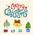christmas watercolor ornament set vector image