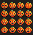 flat design halloween pumpkin decoration scary vector image vector image