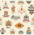 seamless pattern with labels logos stickers vector image