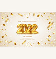 2022 happy new year greeting background with gold vector image vector image