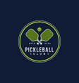 emblem badge pickleball club logo design vector image vector image
