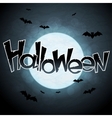 eps 10 halloween background with moon and bats vector image