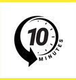 minute timer icons sign for ten minutes vector image vector image