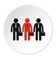 three employees icon flat style vector image