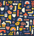 childish seamless pattern with hand drawn vector image