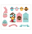 colorful happy easter collection icons vector image