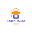 knowledge house flat logo university college vector image
