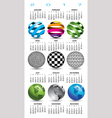 a 2017 calendar with nine abstract globes vector image vector image