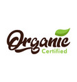 organic certified logo icon vector image