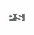 ps logo monogram with negative space style design vector image