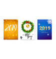 set of holiday posters for happy new year events vector image