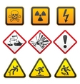 warning symbols hazard signsfirst set vector image