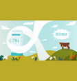 advertising banner poster fresh milk cow stay vector image