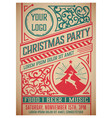 christmas party flyer retro typography vector image