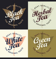 set four banners for different types tea vector image vector image