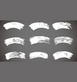 a crooked white thick brushstroke set vector image