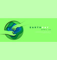 earth day paper cut hand help web template vector image