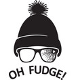 oh fudge black and white merry christmas design vector image vector image
