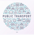 public transport concept in circle vector image