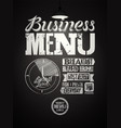 business lunch restaurant menu typographic design vector image