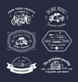 retro set of farm fresh logotypes vintage vector image