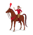 circus rider on horse isolated white vector image
