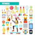 fitness trainer healthy lifestyle icons vector image