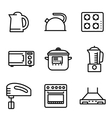 line kitchen and cooking icons set vector image