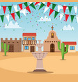 mexican town scenery vector image