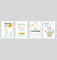 set of birthday greeting cards and party vector image vector image