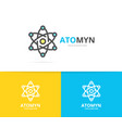 simple atom and molecule logo design template vector image