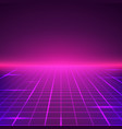 abstract retro landscape in purple colors vector image